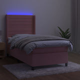 Sommier à lattes de lit matelas et LED Rose 80x200 cm Velours