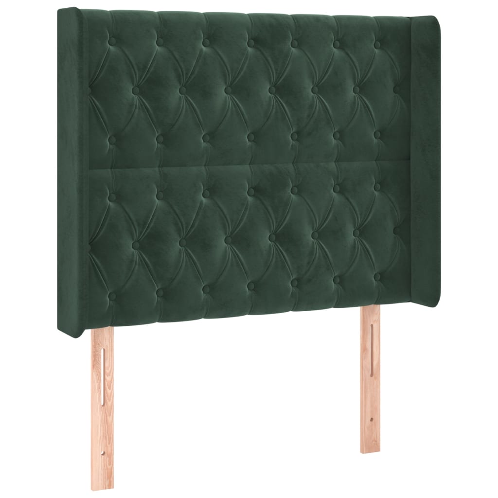 Sommier à lattes de lit matelas et LED Vert foncé 100x200 cm