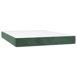 Sommier à lattes de lit matelas et LED Vert foncé 140x190 cm