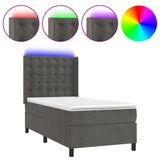 Sommier à lattes de lit matelas LED Gris foncé 80x200cm Velours