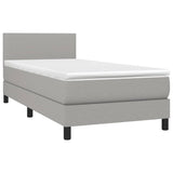 Sommier à lattes de lit avec matelas et LED Gris clair 80x200cm