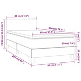 Sommier à lattes de lit et matelas et LED Marron foncé 80x200cm