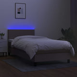 Sommier à lattes de lit avec matelas LED Taupe 80x200cm Tissu