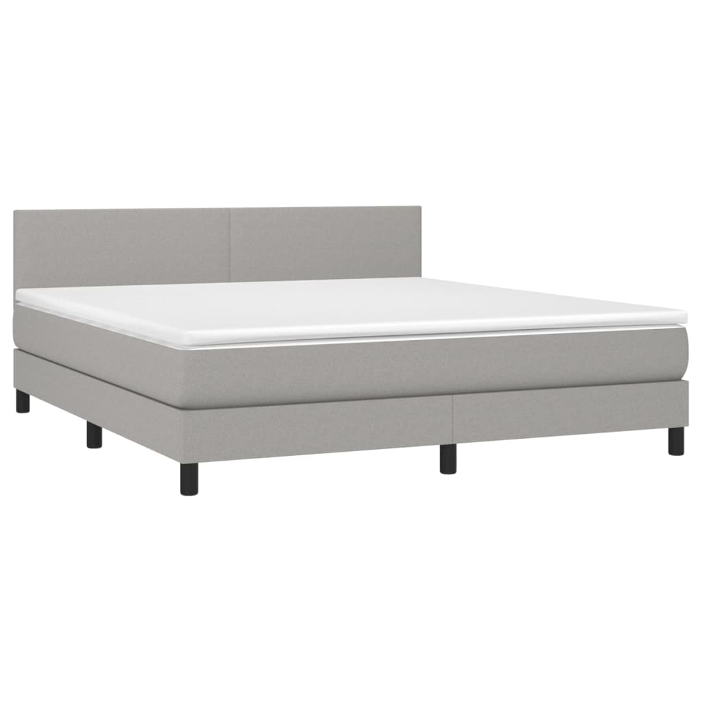 Sommier à lattes de lit matelas LED Gris clair 160x200 cm Tissu