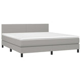 Sommier à lattes de lit matelas LED Gris clair 160x200 cm Tissu