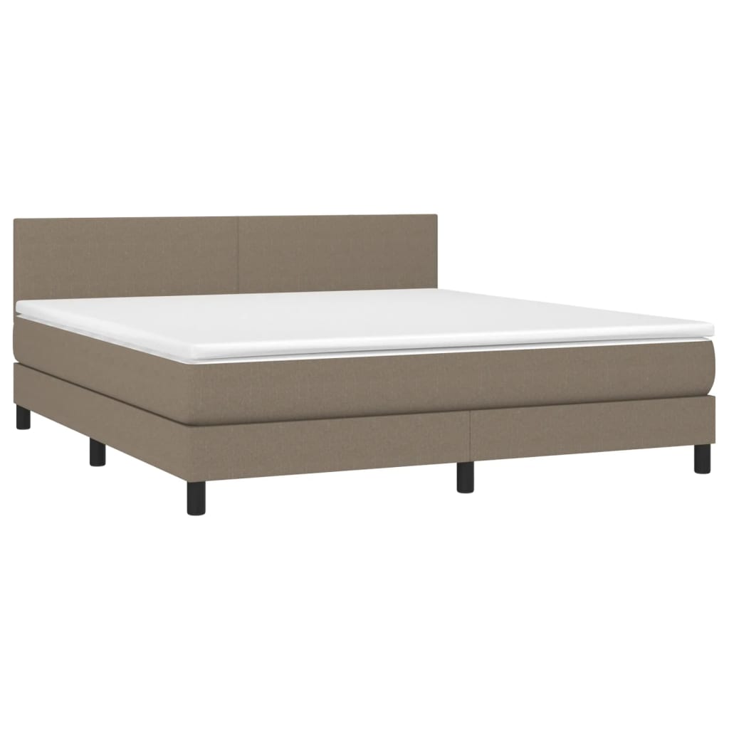 Sommier à lattes de lit avec matelas LED Taupe 180x200 cm Tissu