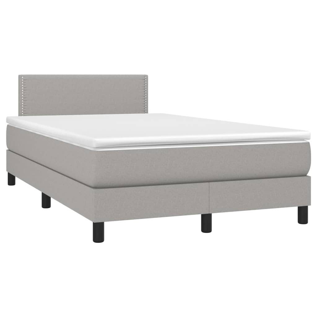 Sommier à lattes de lit matelas LED Gris clair 120x200 cm Tissu