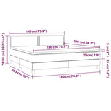 Sommier à lattes de lit matelas et LED Marron foncé 180x200cm