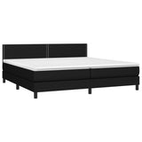 Sommier à lattes de lit et matelas et LED Noir 200x200 cm Tissu