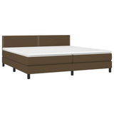 Sommier à lattes de lit matelas et LED Marron foncé 200x200 cm