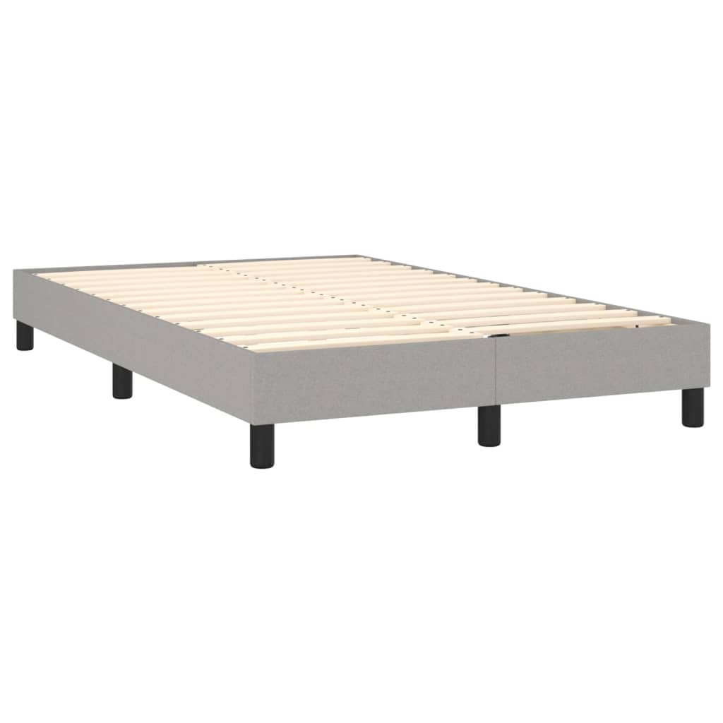 Sommier à lattes de lit matelas LED Gris clair 120x200 cm Tissu