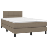 Sommier à lattes de lit avec matelas LED Taupe 120x200 cm Tissu