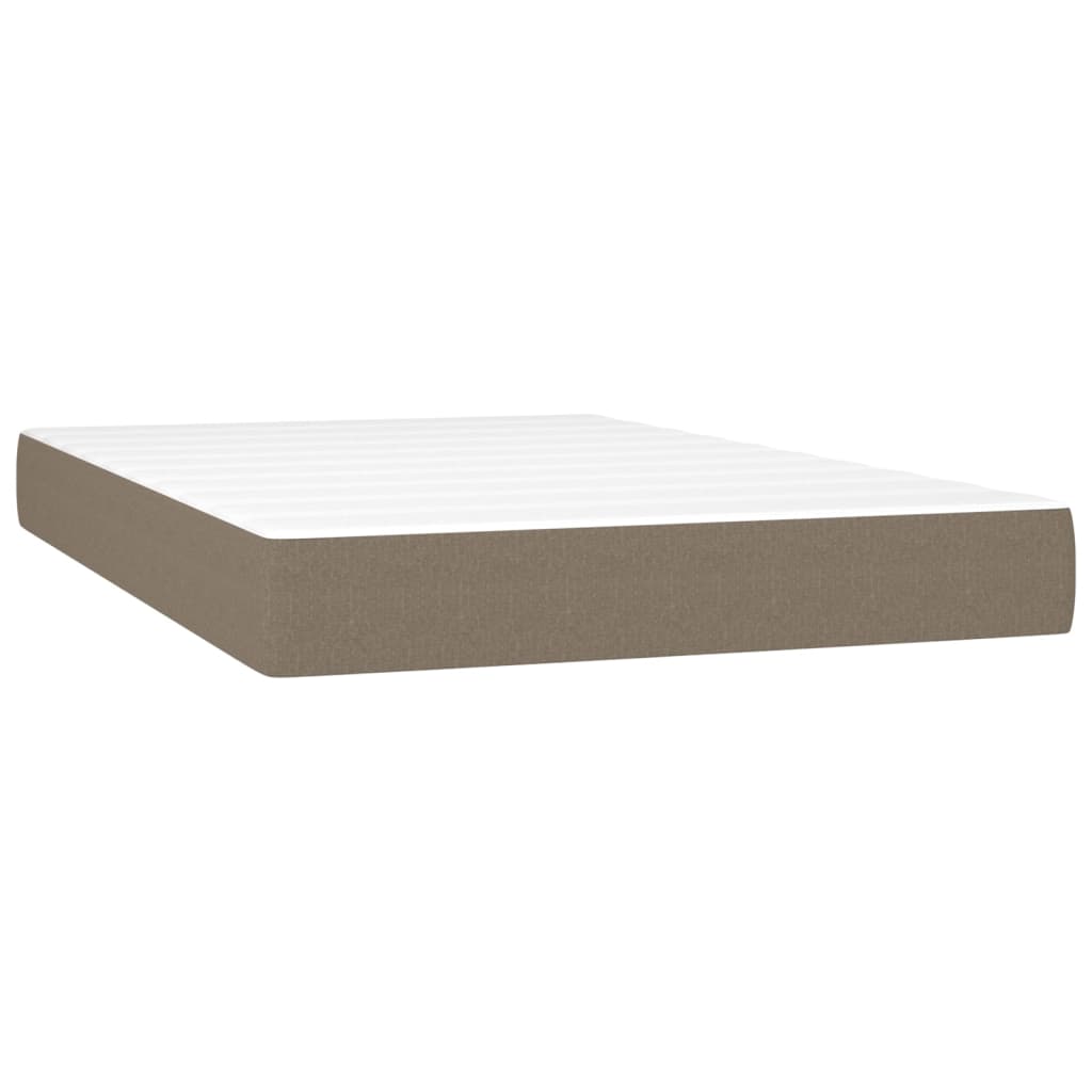 Sommier à lattes de lit avec matelas LED Taupe 120x200 cm Tissu