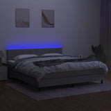 Sommier à lattes de lit matelas LED Gris clair 160x200 cm Tissu