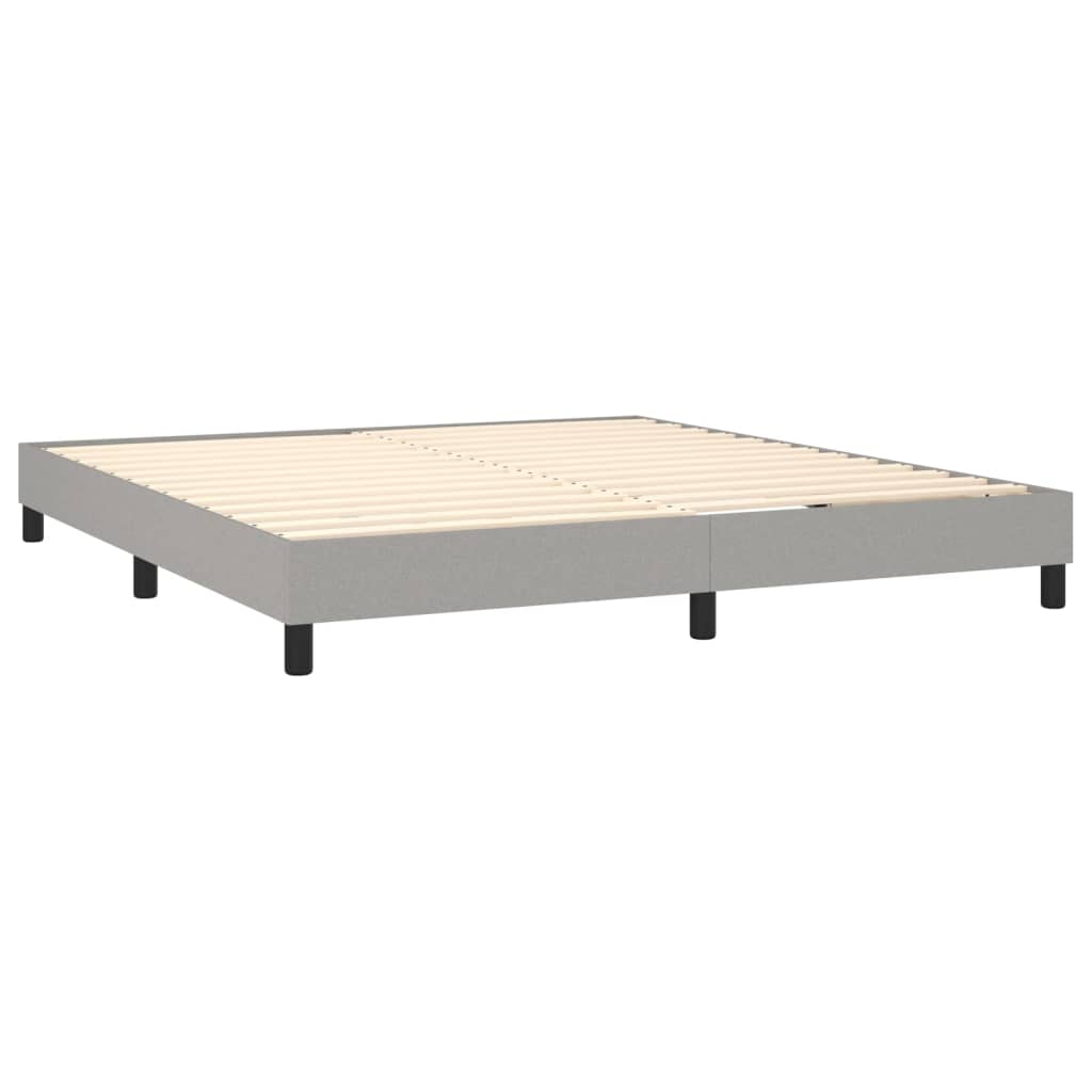 Sommier à lattes de lit matelas LED Gris clair 160x200 cm Tissu