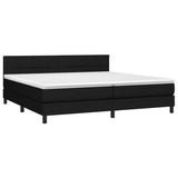 Sommier à lattes de lit et matelas et LED Noir 200x200 cm Tissu