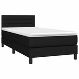 Sommier à lattes de lit avec matelas et LED Noir 80x200cm Tissu