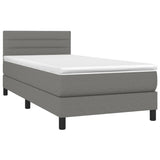 Sommier à lattes de lit avec matelas et LED Gris foncé 90x190cm