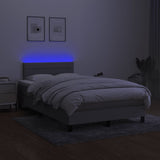 Sommier à lattes de lit matelas LED Gris clair 120x200 cm Tissu