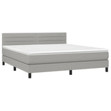 Sommier à lattes de lit matelas LED Gris clair 160x200 cm Tissu