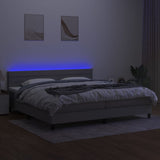 Sommier à lattes de lit matelas LED Gris clair 200x200 cm Tissu