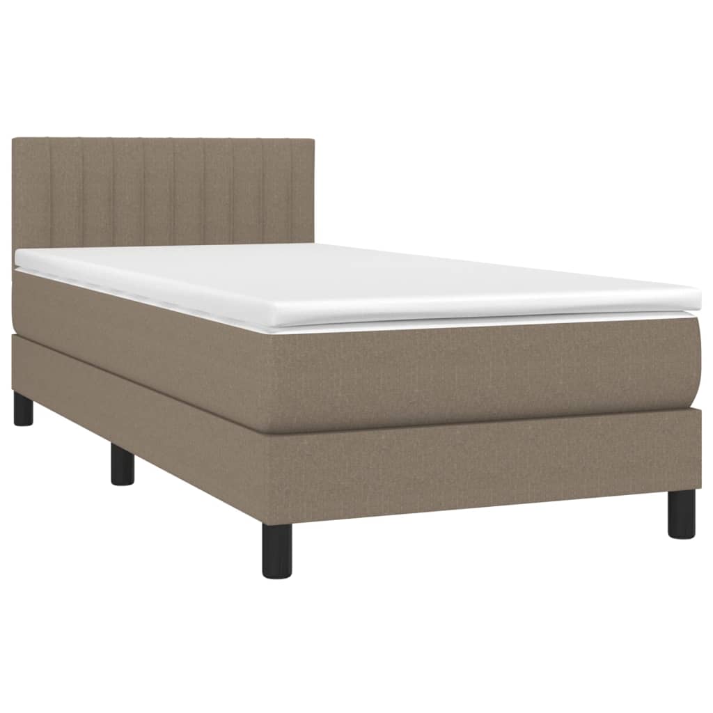 Sommier à lattes de lit avec matelas LED Taupe 80x200 cm Tissu