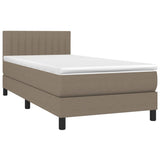 Sommier à lattes de lit avec matelas LED Taupe 80x200 cm Tissu