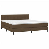 Sommier à lattes de lit matelas et LED Marron foncé 160x200 cm