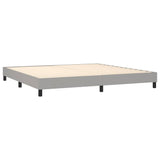 Sommier à lattes de lit matelas LED Gris clair 200x200 cm Tissu