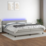 Sommier à lattes de lit matelas LED Gris clair 200x200 cm Tissu