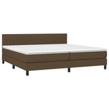 Sommier à lattes de lit matelas et LED Marron foncé 200x200 cm