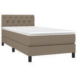 Sommier à lattes de lit avec matelas LED Taupe 80x200 cm Tissu