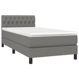 Sommier à lattes de lit avec matelas et LED Gris foncé 90x190cm