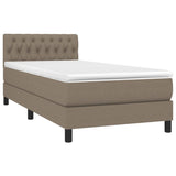 Sommier à lattes de lit avec matelas LED Taupe 100x200 cm Tissu