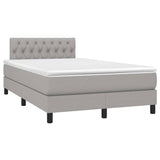 Sommier à lattes de lit matelas LED Gris clair 120x200 cm Tissu