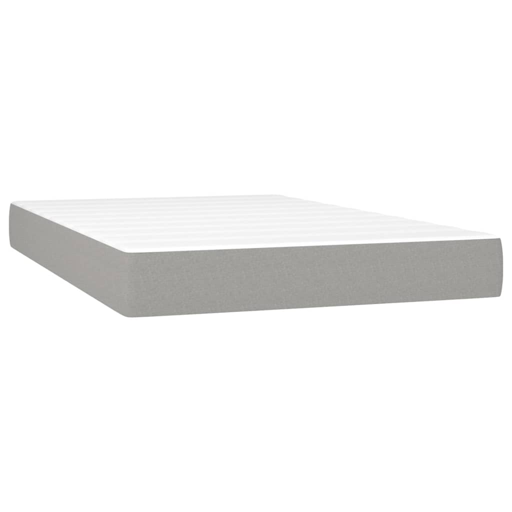 Sommier à lattes de lit matelas LED Gris clair 120x200 cm Tissu