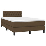 Sommier à lattes de lit matelas et LED Marron foncé 120x200 cm