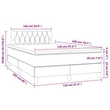 Sommier à lattes de lit matelas et LED Marron foncé 120x200 cm