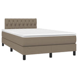 Sommier à lattes de lit avec matelas LED Taupe 120x200 cm Tissu