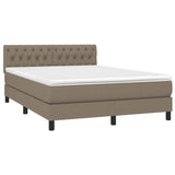 Sommier à lattes de lit avec matelas LED Taupe 140x200 cm Tissu