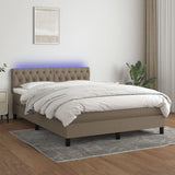 Sommier à lattes de lit avec matelas LED Taupe 140x200 cm Tissu