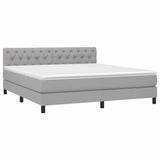 Sommier à lattes de lit matelas LED Gris clair 160x200 cm Tissu