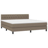 Sommier à lattes de lit avec matelas LED Taupe 180x200 cm Tissu