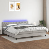 Sommier à lattes de lit matelas LED Gris clair 200x200 cm Tissu