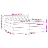 Sommier à lattes de lit et matelas et LED Noir 200x200 cm Tissu