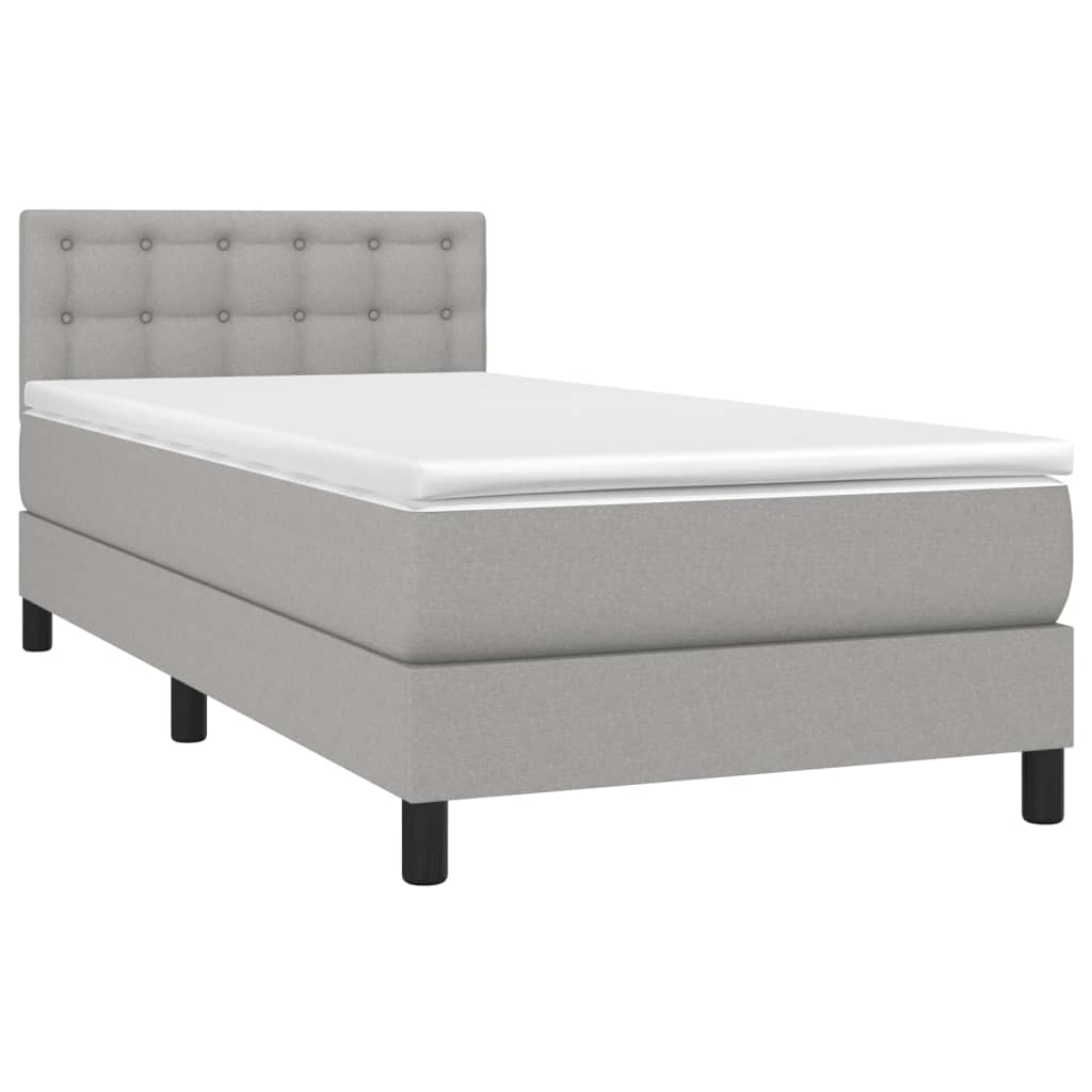 Sommier à lattes de lit avec matelas et LED Gris clair 80x200cm