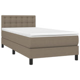 Sommier à lattes de lit avec matelas LED Taupe 80x200 cm Tissu