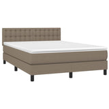 Sommier à lattes de lit avec matelas LED Taupe 140x200 cm Tissu