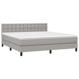 Sommier à lattes de lit matelas LED Gris clair 160x200 cm Tissu