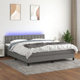 Sommier à lattes de lit matelas LED Gris foncé 160x200 cm Tissu